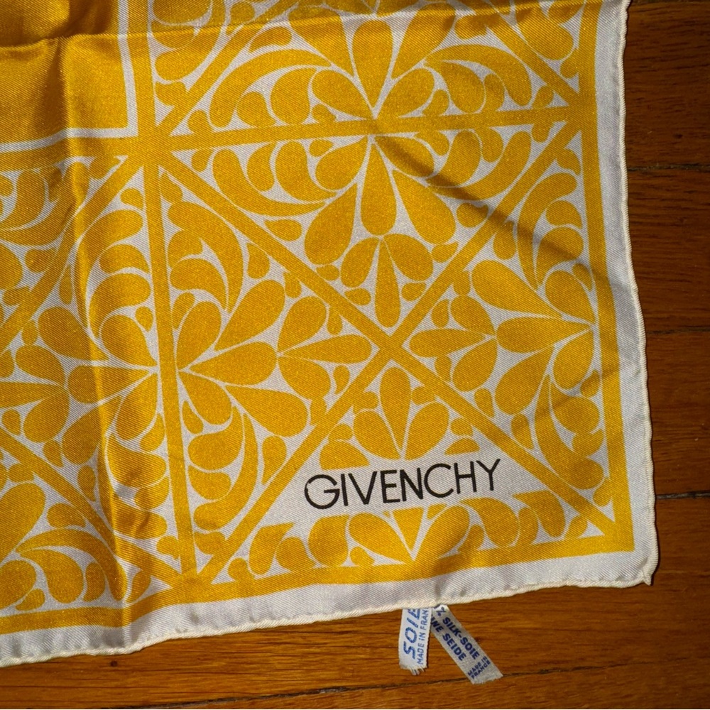 Givenchy Yellow Patterned Silk Scarf - image 2